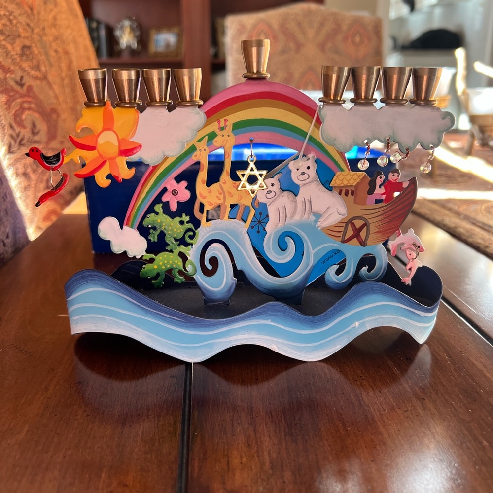 Colorful Noah's Ark Menorah